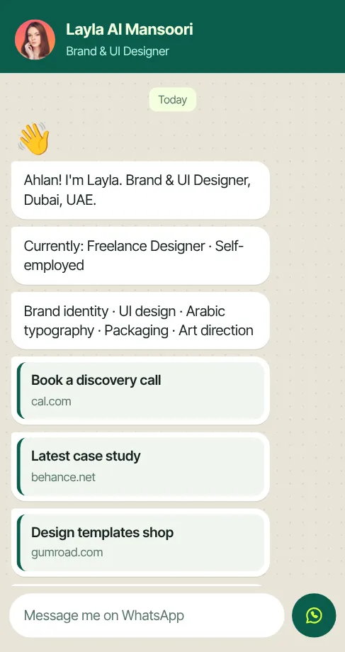 Chat link in bio template