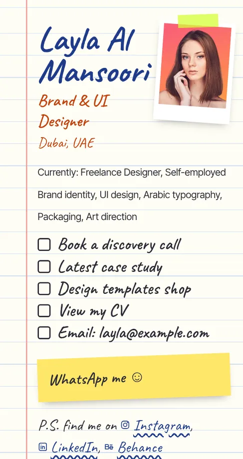 Notebook link in bio template
